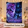 Custom Personalized Tapestry,Solo Leveling Print Custom Name Text Wall Art Hanging for Bedroom