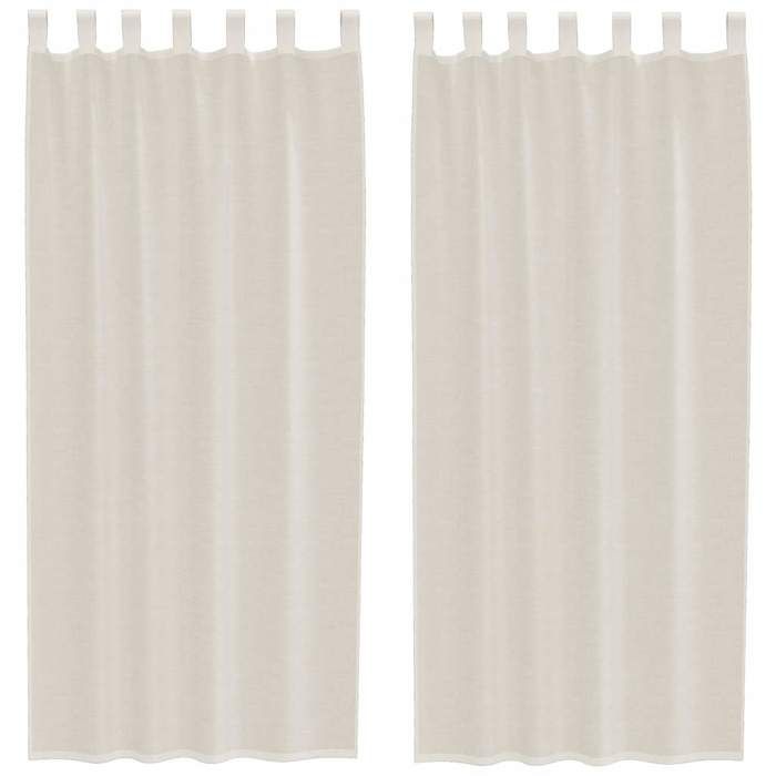 VidaXL Rideaux en voile avec passants 2 pcs crème, rideau en filet, rideau transparent, voile de fenêtre, traitement de 4102268