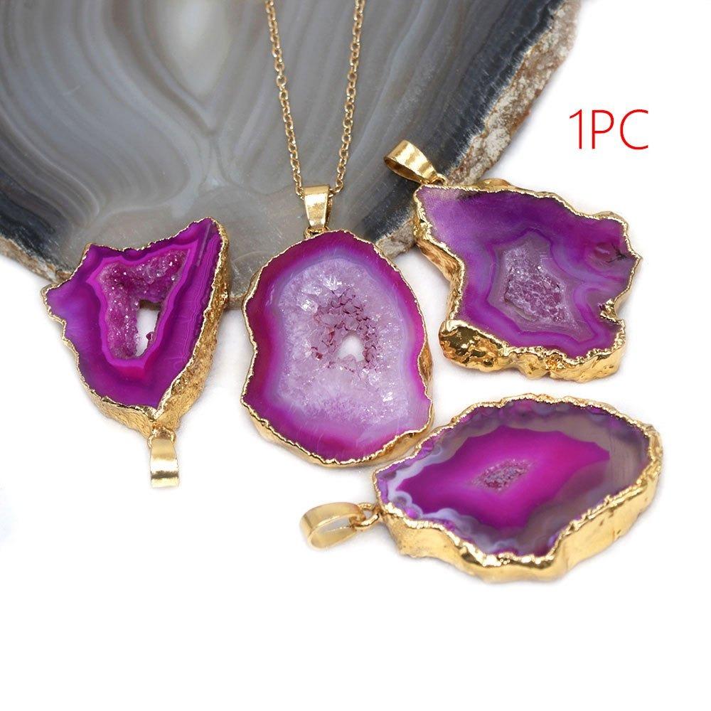 

Natural Healing Crystal Quartz Reiki Chakra Jewelry for Women Natural Irregular Agate Stone Pendant Necklace For Women Gifts