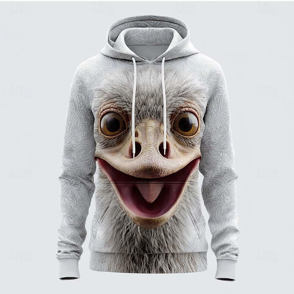 Men's Animal 3D Squirrel Hoodie Sweatshirt Exaggerated Cool Party Long Sleeve