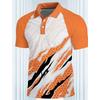 Line Wavy Men's Sportswear Printed Polo Shirt Outdoor Street Casual Short Sleeve Blue Orange Summer Spring Lapel Polo Shirt