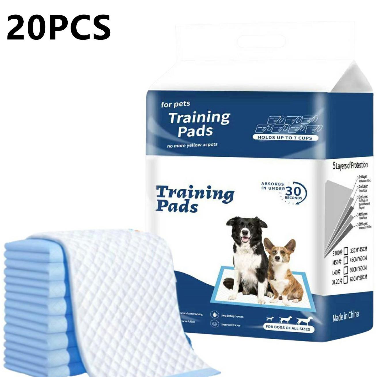 20Pcs Size XL Strong Absorption Pet Training Pads Leak Proof Disposable Urine Pads for Dogs Cats, 90 x 60cm