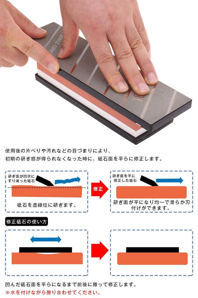 GOKEI Surface Refining Whetstone, Double-Sided, Diamond #180/#120, for Rough Grinding