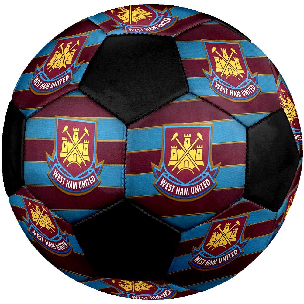 SIZE 5 West Ham United FC Soccer Ball Colorful All Ages Machine Stitched PVC Competition Ready Durable High-Bounce