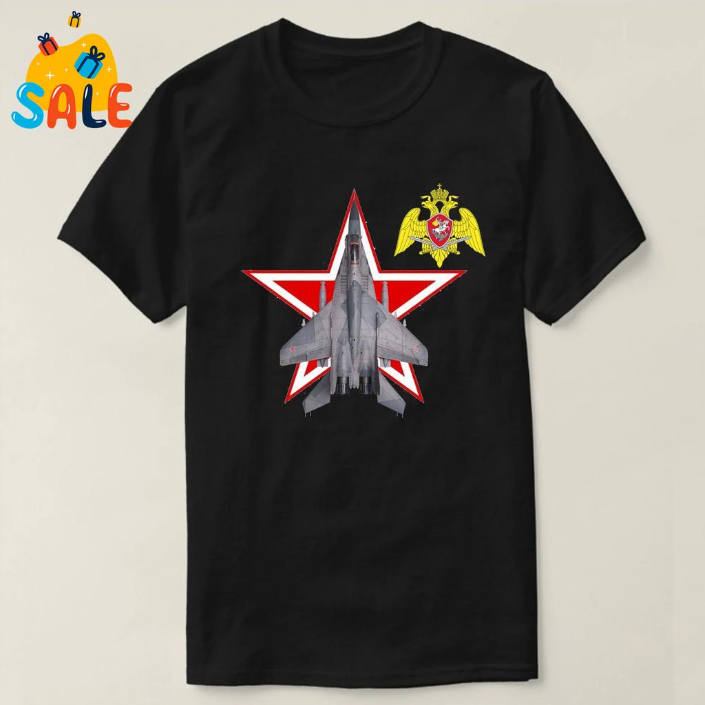 Russian Air Force Red Star MiG29 Fulcrum Fighter TShirt Premium Cotton Short Sleeve ONeck Unisexs T Shirt New S3XL