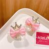 Children Hair Clips Double Sided Bow Bunny Crown Rhinestone Alloy Hairpins Princess Hair Accessories for Girls Non-Slip Grip