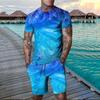 Men's Graphic Leaf Plant Shorts and T Shirt Set T-Shirt Outfits Short Sleeve Crew Neck Designer Casual