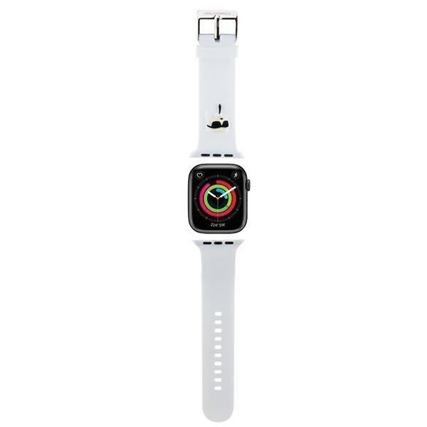 Karl Lagerfeld Strap KLAWLSLKNH Apple Watch 42/44/45/49mm White/white Strap 3D Rubber Karl Head