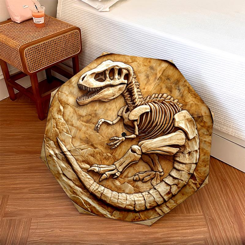 1 шт. Автоматический складной зонт - Рельефный узор «Ископаемые динозавров», Портативная и складная конструкция с 8 спицами, Рождественские и новогодние подарки