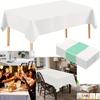 12 Colors Available Solid PEVA Anti-Wrinkle Disposable Rectangular Tablecloth, Suitable for Indoor And Outdoor Parties, Picnics, Birthdays, Weddings