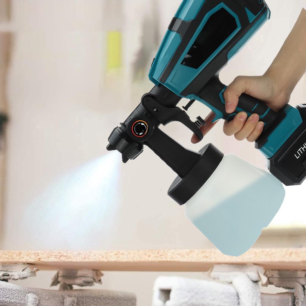 850W 1000ml Electric Cordless Spray Gun Household Convenience Spray Paint With Li-ion Battery Regulation High Power Sprayer Tool