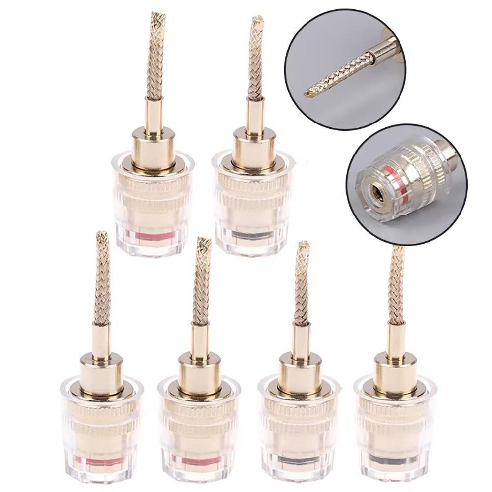1Pair Copper 4mm Banana Female To 2mm Pin Connector Speaker Cable Connector  for Speaker Terminals