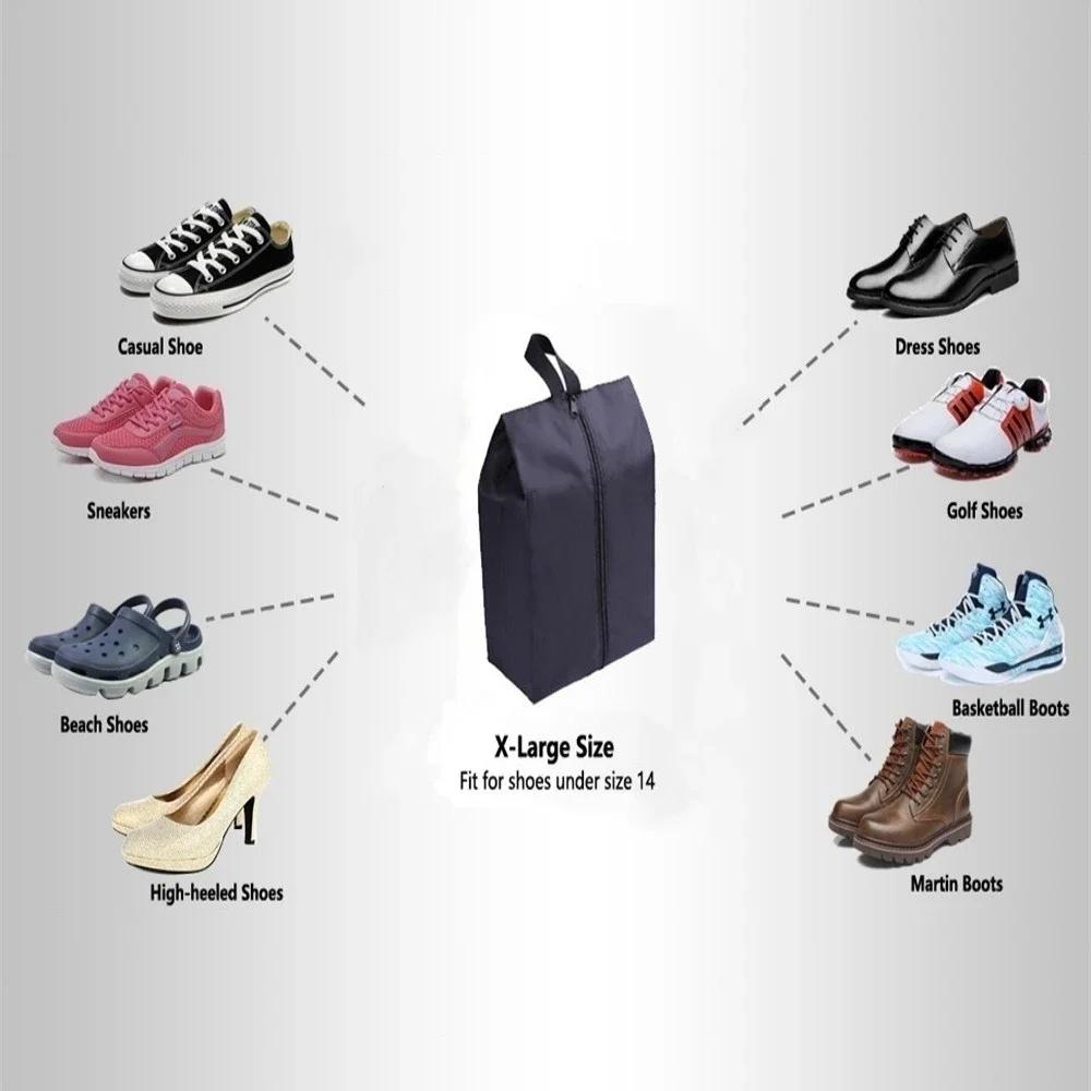1Pack Portable Nylon Waterproof Shoe Storage Bags with Zipper Closure for Men and Women Travel or Family Item Organize