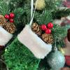 Hanging Christmas Tree Ornaments Plush Christmas Decoration Red Sequins Christmas Stocking  Home