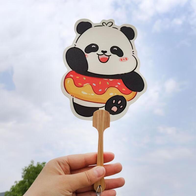 Hand-Painted Cultural Panda Fan Set