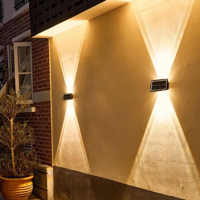 4/6/8LED Solar Wall Lights Waterproof Outdoor Garden Lighting Landscape Spotlights for Villa Courtyard Pathway Illumination