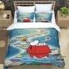 (Snoopy) Sunflower-Themed Printed Bedding Set: Featuring a duvet cover and pillowcases, this soft and comfortable set is availab