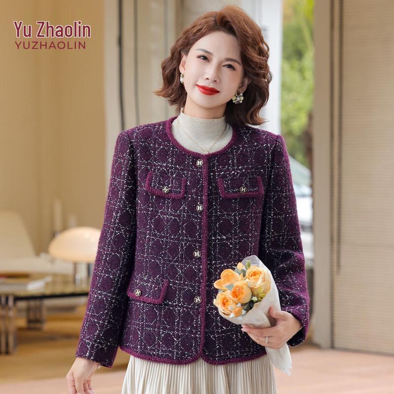YUZHAOLIN Women s 2026 Spring Tweed Style Jacket for Middle-Aged Mothers 5XL