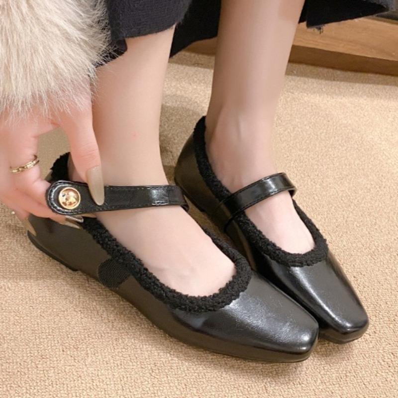 

Women Flats Fur Shoes Winter New Comfortable Soft Shoes Fashion Shallow Boots 2025 New Elegant Classical Dress Zapatillas Mujer 40