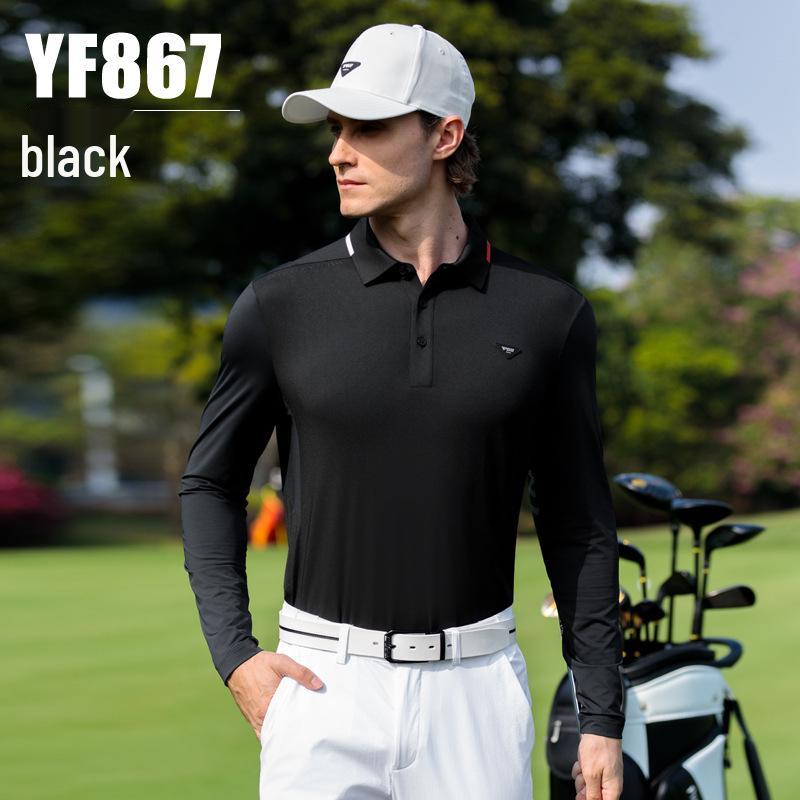PGM2026 Men s Long Sleeve Golf Shirt with Sun Protection - Ice Silk Base Layer for Spring and Summer M