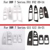 For BMW 7 Series F01 F02 G11 G12 ABS Silver/Carbon Fiber Car Window Lift Switch Button Frame Cover Trim Stickers Car Accessories
