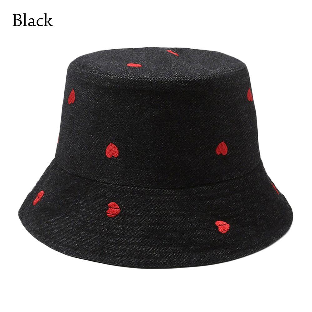 

Denim Bucket Hat Foldable Beach Cap Summer Panama Hat for Women чёрный