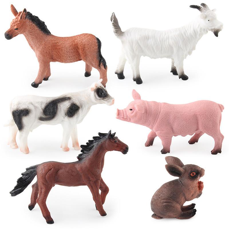Eco-friendly Plastic Farm Animal Models Including Cattle And Pig For Playtime