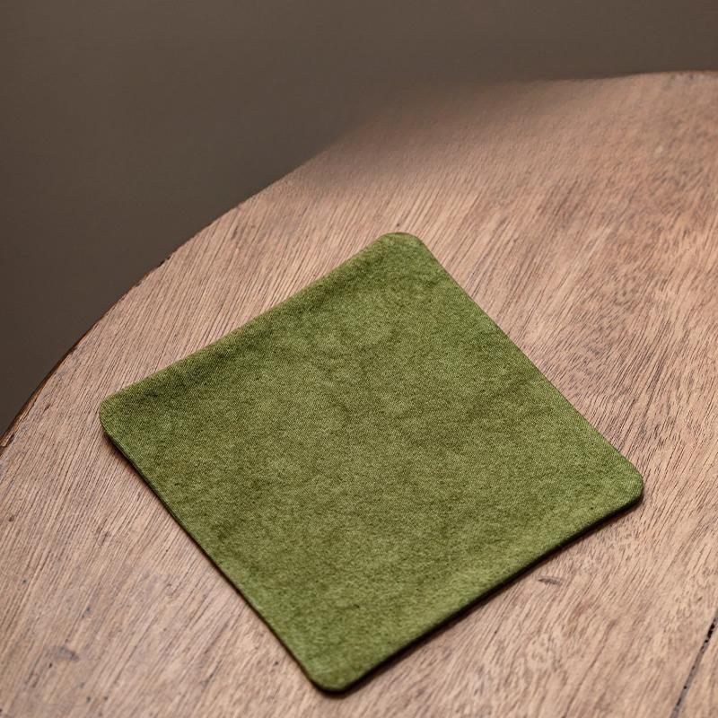 Canvas tie-dye teacup pad absorbent pot pad Chinese retro anti-scalding fabric coaster dry tea pad