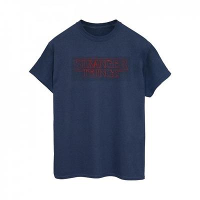 Netflix Womens/Ladies Stranger Things Glow Logo Cotton Boyfriend T-Shirt
