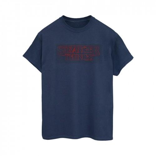 Netflix Womens/Ladies Stranger Things Glow Logo Cotton Boyfriend T-Shirt