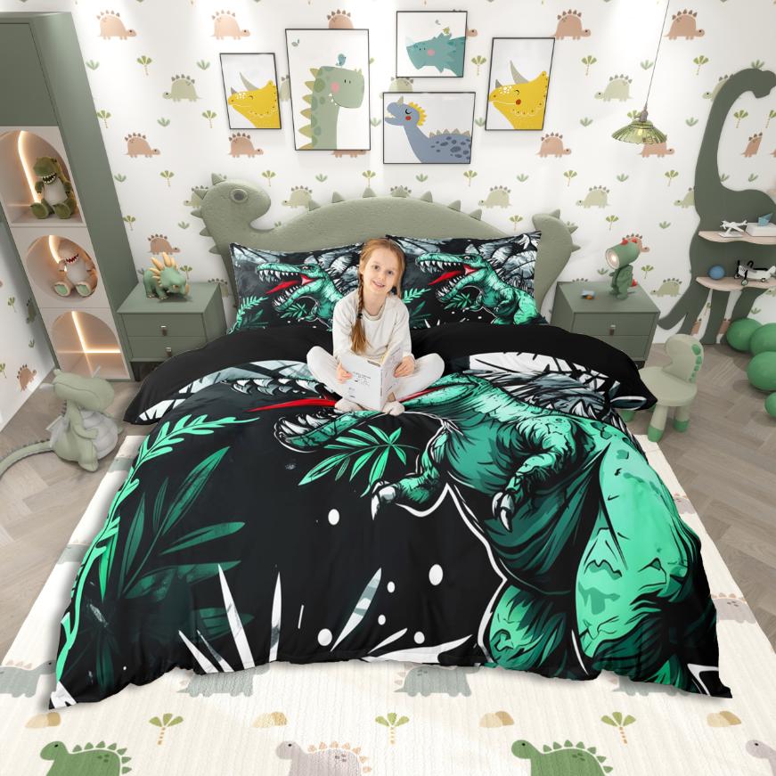 

Comforter Homewish Dinosaur Wild Animal Bedding Settropical Botanical Monstera Bed Set For Boys Kids Comforter (quilt)-EU Single(135*200cm)3pcs