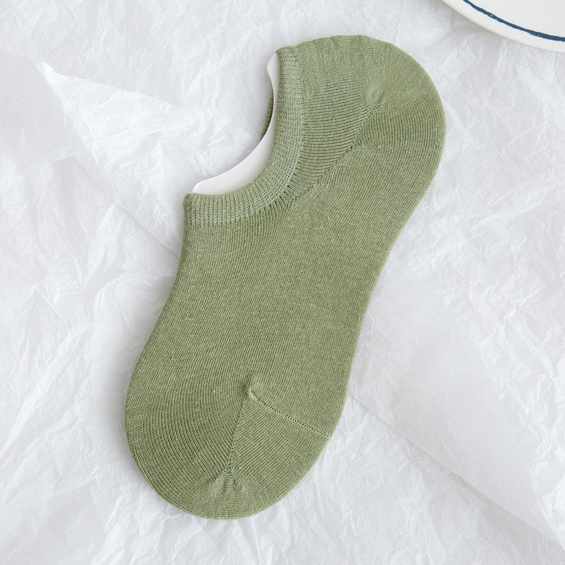Ladies Spring and Summer Thin Lovely Trend Solid Color Breathable Invisible Cotton Socks