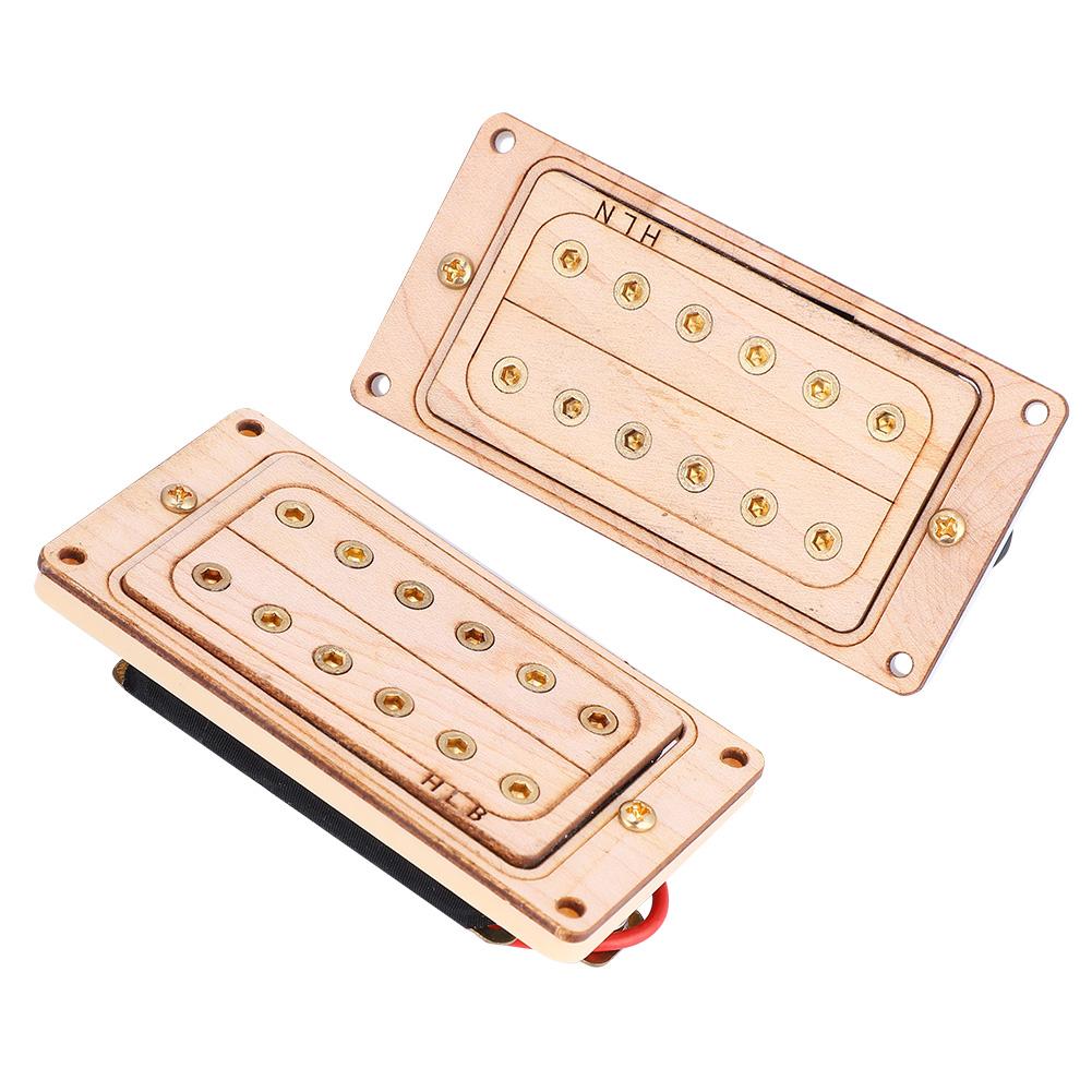 Maple Wood Magnet Neck Bridge Pickup Humbucker for LP SG Jazz Guitar (Gold)
