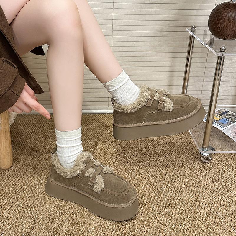 Women's thick-soled winter lightweight warm anti-cold padded snow boots non-slip wear-resistant casual sneakers cotton boots fur shoes