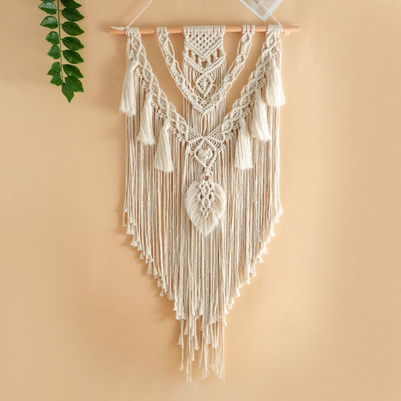 Wall Hanging Knitted Tapestry Woven Cotton Rope Hand-woven Tapestry Home Room Decorations Handmade Tapestry Photo Props