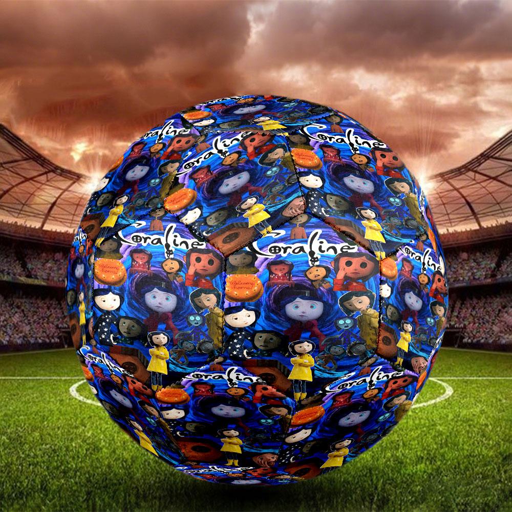 Coraline Print Size 5 Soccer Ball, Standard Match Football for Sports Game and Team Practice, Ideal Gift for Soccer Fans