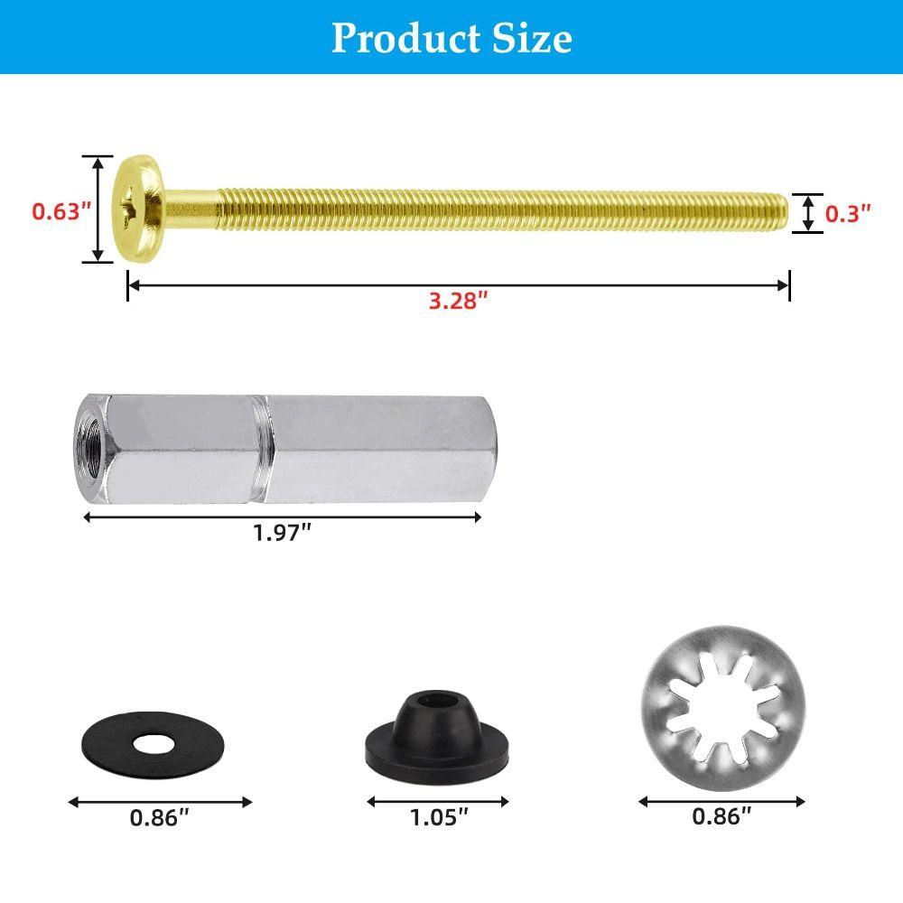 2Pcs Stainless Steel Toilet Seat Bolts Kit Rust Resistant Toilet Seat Screws Bathroom Toilet Repair
