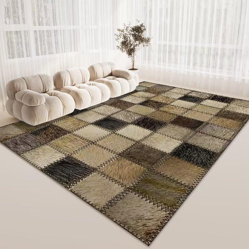 Light Luxury Soft Living Room Carpet Big Area Rug for Bedroom Soft Non-slip Floor Mats for Kids Room Decor Brown Decoration Home