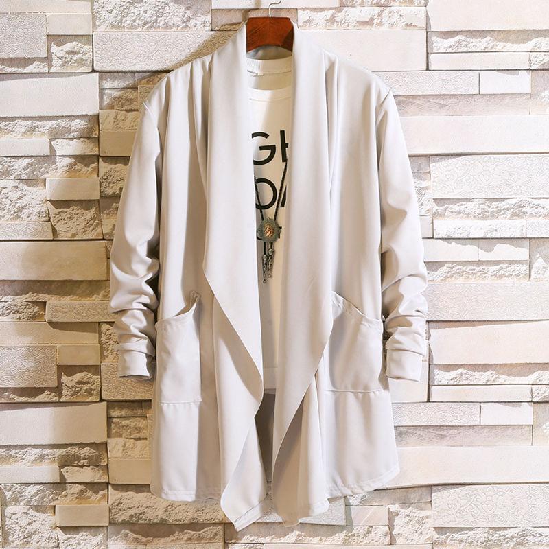 Windbreaker Men's Medium Long Windbreaker Men's Coat Summer Korean Version Sunscreen Men's Thin Style Spring and Autumn