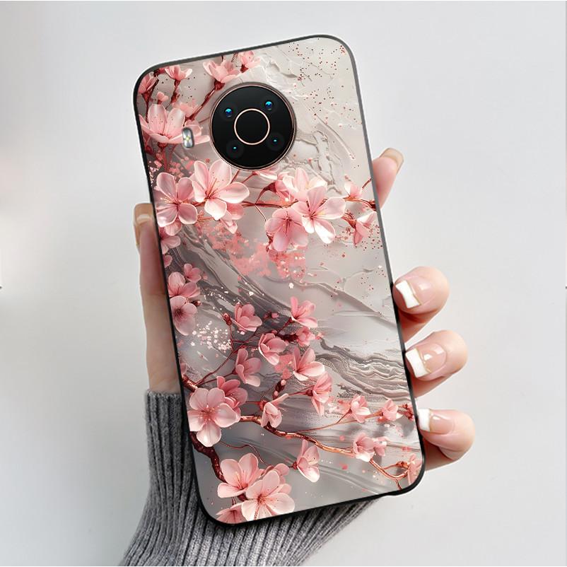 Printed Phone Case For Nokia X20/Nokia X10/Nokia X100/Nokia XR20 Capa Soft Silicone Black Shell Cover Cute Flower Cartoon Casing