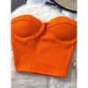 Pure Color Strapless Tube Top Vest Female Outwear Sexy Sexy Short Bare Midriff Slim Fit Thin Band Chest Pad Wipe Tops