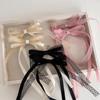 Korean Style Sweet Double-Layer Lace Hair Bow Clip with Long Flowing Ribbon