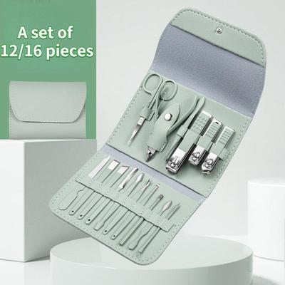 Nail Clippers Sets 12/16Pieces Stainless Steel Manicure Set Professional Nail Clipper Kit of Pedicure Tools
