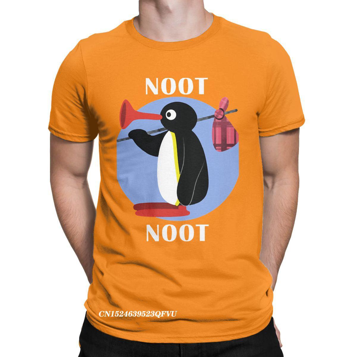 Comfortable season Noot Noot Pingu T-shirt Heren Dames Katoen Vintage T-shirts Ronde Hals Pingu&iuml;n T-shirt Harajuku Kleding Klassiek XXL