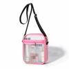 Transparent PVC Crossbody Bag Small Square Shoulder Bag Adjustable Strap Lightweight Clear Purse with Zipper Pocket for Daily Use
