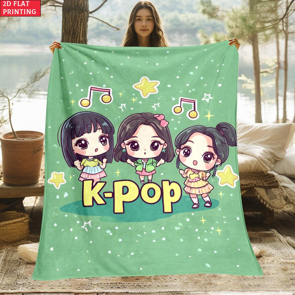 K-POP Print Blanket.Warm and Comfortable Flannel,Bedroom,Sofa,Bed,Chair,Gift,Picnics,Trip, Camp,Blankets.