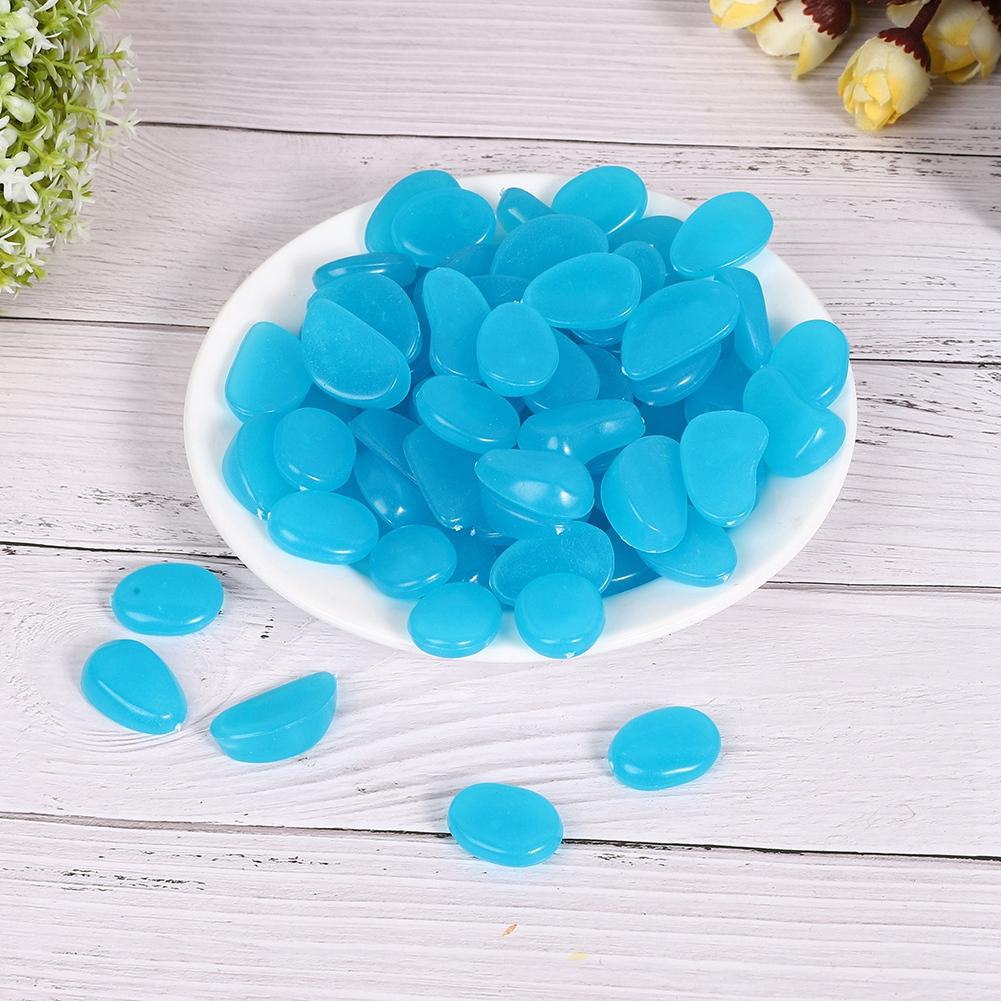 100Pcs Luminous Stone Fluorescent Decor Garden Yard Indoor Aquarium Landscape Decoration