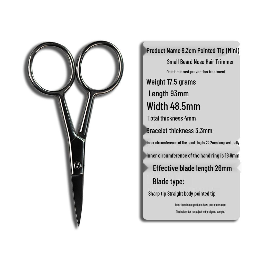Stainless Steel Large Nose Hair and Beard Trimming Scissors for Men Polished Finish