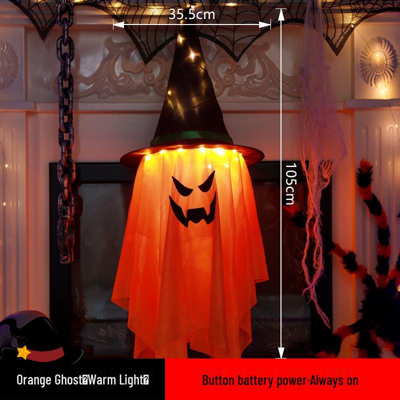 Halloween Ghost & Pumpkin Light Pendant: Luminous Ornaments for Haunted House & Party Decor