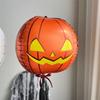 4D Large Pumpkin Balloons Evil Grinning Pumpkin Face Aluminum Film Balloon for Home Garden Hedge Scary Party Decoration Supplies